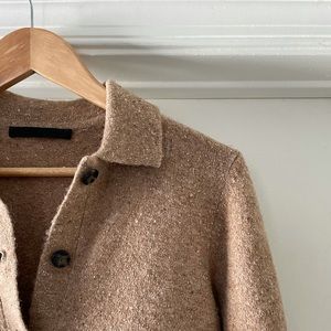 Jenni Kayne Camel Brown Wool Blend Button Cardigan